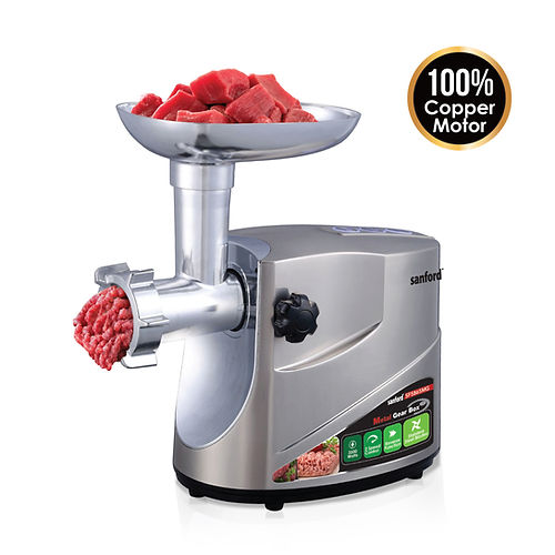 Sanford Meat Grinder 3500 Watts, SF5865MG BSKitchen AppliancesElectronics Control with LED Indicator Light. 2 Speed Control, Metal Gear Box. 100% Copper Motor. Automatic Reverse Function. Electronic Overload Protection. Stainless Steel Blade. Powerful 350